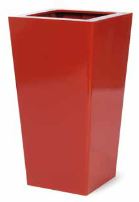 Tall square tapered planter with top lip