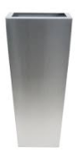 Tall tapered square stainless steel planter
