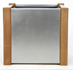 Stainless steel and timber square planter