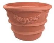 Large decorative terracotta style pots