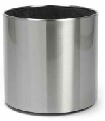 Round aluminium or stainless steel planter