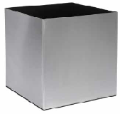 Square aluminium or stainless steel planter