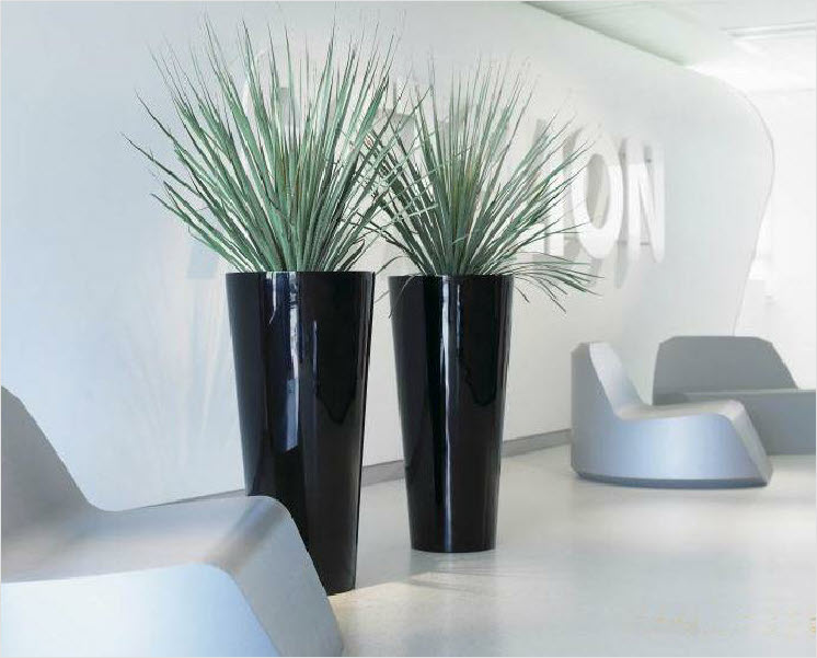 High gloss tall tapered planter