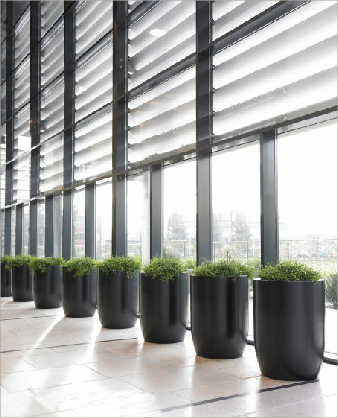 Cylindrical synthetic plant containers